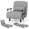 3-in-1 Convertible Sofa Bed with 5-Position Adjustable Backrest and Lumbar Pillow