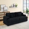 88.58" corduroy 3-seater sofa, spacious and comfortable. Paired with 4 throw pillows in the same color