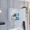 Kenya Medicine Cabinet, Mirror, Double Door, Four Interior Shelves, Black