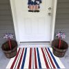 "Independence Day Doormat - USA Flag Design Non-Woven Rug with Rubber Backing, Summer Porch Decor"