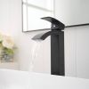 Waterfall showerhead bathroom faucet, single handle bathroom sink faucet
