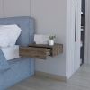 Vienna Floating Nightstand, Sleek Wall-Mounted Design with Spacious Drawer Storage, Dark Brown