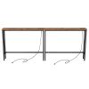 2 Pack 39.4" Narrow Console Sofa Table with Power Outlets and USB Ports