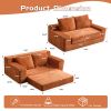 Loveseat Sofa, Comfortable Deep Seat Sofa Bed, Modern Small Corduroy Couch for Living Room Bedroom,Reversible Cushion with Pillows
