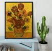Still Life Vase with Fifteen Sunflowers by Van Gogh Framed Print
