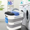 43L Collapsible Laundry Basket with Handles, 11.5 Gallon Foldable Plastic Laundry Hamper, Pop-Up Storage Bin for Clothes, Toys & Towels