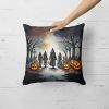 Vampires Spooky Halloween Throw Pillow Machine Washable, Indoor Outdoor Decorative Pillow for Couch, Bed or Patio, 18Hx18W