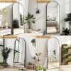 64"x21" Arched Full Length Mirror Freestading Full Body Floor Mirror, Black