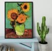 Three Sunflowers in a Vase by Van Gogh Framed Print
