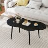 Cloud Shape Coffee Table 39.5 inch Irregular Center Table with Metal Frame