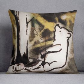 Banksy Winnie the Pooh Bear Trap Cushion (Insert: With Insert, size: 18" X 18")
