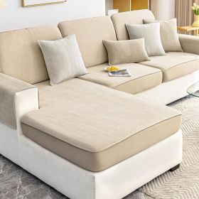 Shanier sofa cover, all inclusive and universal set, new elastic anti slip sofa cushion, all-season universal cover, anti cat scratch (Color: Yuxin Milk Tea Color, size: 60*80)