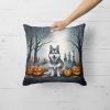 Alaskan Malamute Spooky Halloween Throw Pillow Machine Washable, Indoor Outdoor Decorative Pillow for Couch, Bed or Patio, 18Hx18W