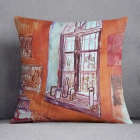 Window of Vincent s Studio at the Asylum by Van Gogh Cushion (Insert: With Insert, size: 18" X 18")
