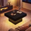 Coffee Table Accent Table with LED Lights and Dynamic Modes