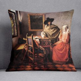 Glass of wine by Vermeer Cushion (Insert: With Insert, size: 16" X 16")