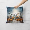 Pet Cemetery Spooky Halloween Throw Pillow Machine Washable, Indoor Outdoor Decorative Pillow for Couch, Bed or Patio, 18Hx18W