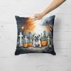 Boxer Spooky Halloween Throw Pillow Machine Washable, Indoor Outdoor Decorative Pillow for Couch, Bed or Patio, 18Hx18W