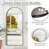 64"x21" Arched Full Length Mirror Freestading Full Body Floor Mirror, Black