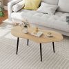 Cloud Shape Coffee Table 39.5 inch Irregular Center Table with Metal Frame