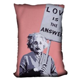 Banksy Love Is The Answer Red Cushion (Insert: Without Insert, size: 20" X 20")