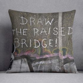 Banksy Draw The Raised Bridge Cushion (Insert: Without Insert, size: 20" X 20")