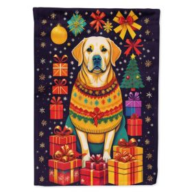 Labrador Retriever Holiday Christmas House Flag Large Porch Sleeve Pole Decorative Outside Yard Banner Artwork Wall Hanging, Polyester, House Size, Mu (Option: Default)